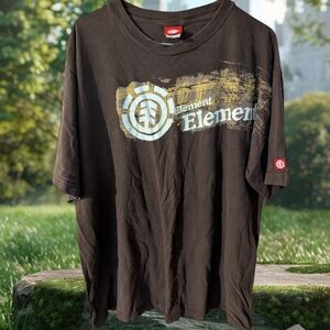 VTG Element Wind Water Fire Earth T-Shirt Size XL Brown Y2K Short Sleeve